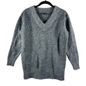 Athleta Women's sz M Sweater Wool Blend Comfy Athlesure Heavy V-Neck